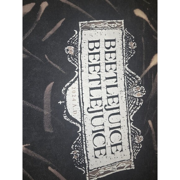 Beetlejuice Beetlejuice Graphic Bleach Tie Dye T-Shirt 2024 Ripple Junction Hot - Picture 3 of 10